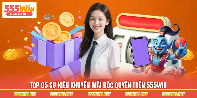 Top 05 sự kiện khuyến mãi độc quyền trên 555WIN